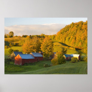 Der Jenne-Bauernhof in Woodstock, Vermont. Herbst. Poster