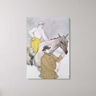 Der Jockey geführt zu den Anfang Leinwanddruck