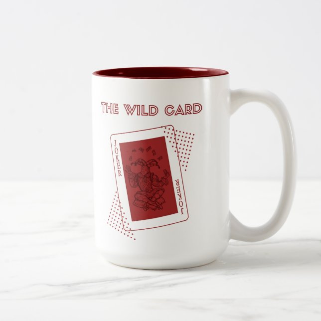 Der Joker der Wildcard rot Zweifarbige Tasse (Rechts)