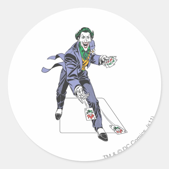 Der Joker schneidet Karten ab Runder Aufkleber (Vorderseite)