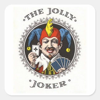 Der Jolle Joker, der Kartengrafik abspielt Quadratischer Aufkleber