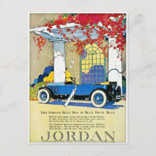 Der Jordan Blue Boy Vintag Classic Car Postkarte