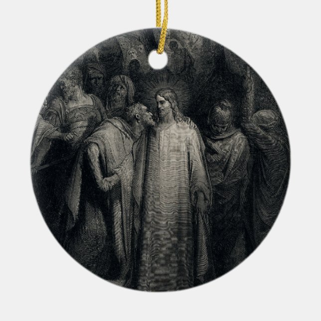 Der Judas Kuss durch Gustave Dore Keramikornament (Vorne)