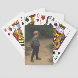 Der junge Biologe mit einem Frosch (von Paul Peel) Spielkarten