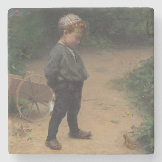 Der junge Biologe (von Paul Peel) Steinuntersetzer (Vorderseite)