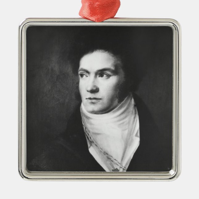 Der junge Ludwig van Beethoven 1806 Silbernes Ornament (Vorne)