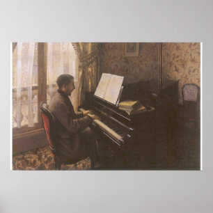 Der junge Mann spielt Klavier von Gustave Caillebo Poster