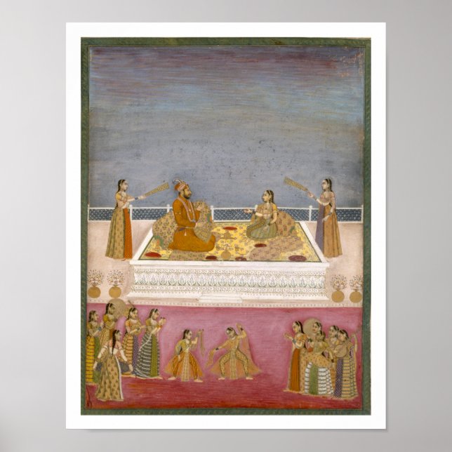 Der junge MogulKaiser Muhammad Shah in einer klein Poster (Vorne)