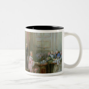 Der junge Mozart am Klavichord Zweifarbige Tasse