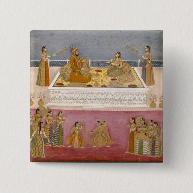 Der junge Mughal Kaiser Mohammed Shah an einem Button (Vorderseite)