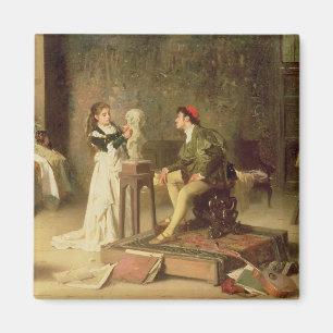 Der junge Sculptress (Öl auf Leinwand) Magnet