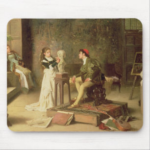 Der junge Sculptress (Öl auf Leinwand) Mousepad