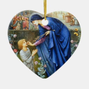 DER JUNGE UND DIE JUNGFRAU KERAMIK ORNAMENT