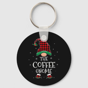 Der Kaffee-Gnom Xmas-Familie passende karierte Chr Schlüsselanhänger