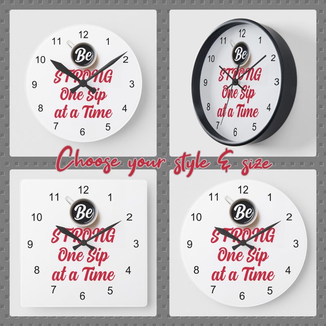 Der Kaffee ist eine Seite nach der anderen. Große Wanduhr (Von Creator hochgeladen)