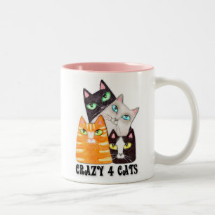 Der Kaffee-Tasse des Katzen-Liebhabers Zweifarbige Tasse