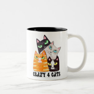Der Kaffee-Tasse des Katzen-Liebhabers Zweifarbige Tasse