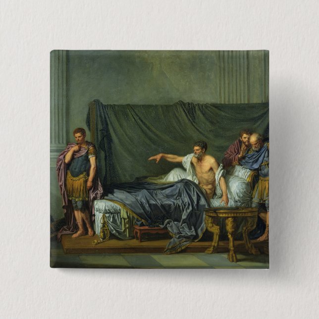 Der Kaiser Severus, das seinen Sohn rügt Button (Vorderseite)