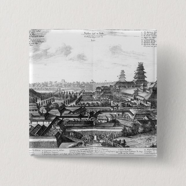 Der Kaiserpalast in Ido, Japan Button (Vorderseite)