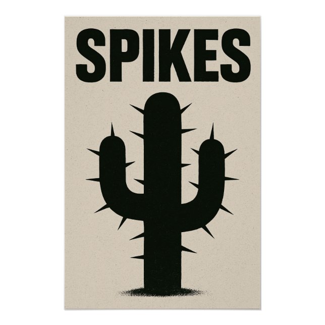 Der Kaktus an der Spitze seiner grafischen Form Poster (Vorderseite)