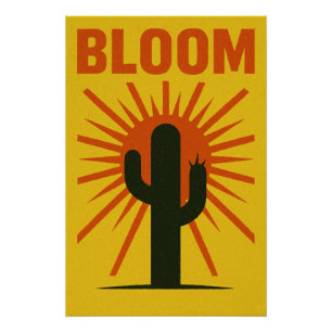 Der Kaktusaufstieg unter der Sonne Poster