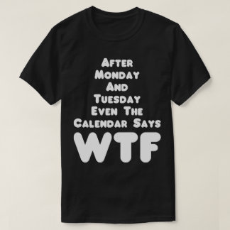 Der Kalender zeigt das T-Shirt WTF Spaß