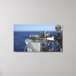 Der Kamerad eines US-Marine-Artilleristen Leinwanddruck