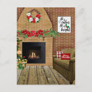 Der Kamin ist alles ruhig, alles helle Weihnachten