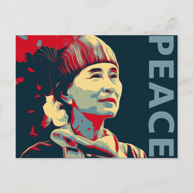 DER KAMPF: Aung San Suu Kyi | Benutzerdefinierte P Postkarte (Vorderseite)