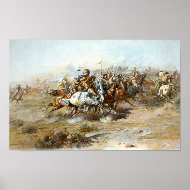 Der Kampf des Kunden gegen den Little Bighorn Russ Poster (Vorne)