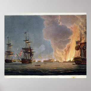 Der Kampf des Nils am 1. August 1798 graviert Poster
