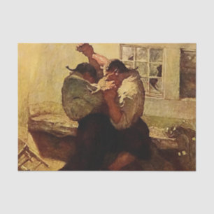 „Der Kampf in der Kabine“ von NC Wyeth Seidenpapier