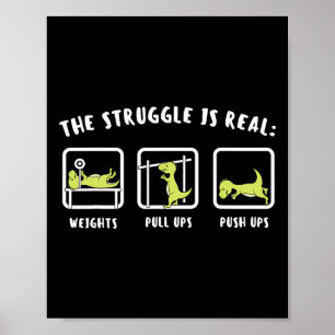 Der Kampf ist echte Dinosaur-Fitness T-rex Gym Lo Poster
