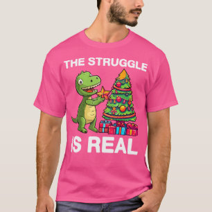 Der Kampf ist echte Dinosaur X-Mas Tree Christma T-Shirt