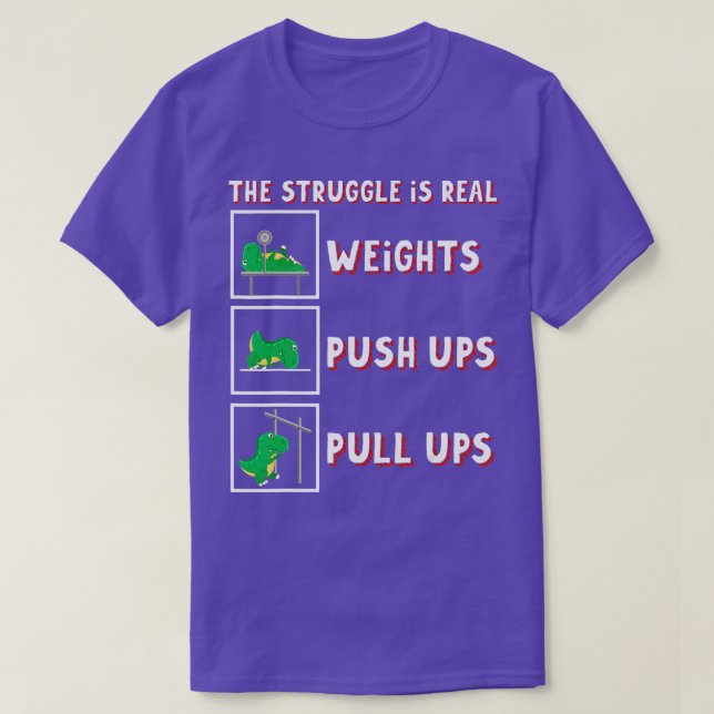 Der Kampf ist echter Dinosaurier-Rex für Weightlif T-Shirt (Design vorne)
