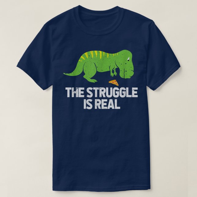 Der Kampf ist echter Dinosaurier TRe Pizza Paleont T-Shirt (Design vorne)