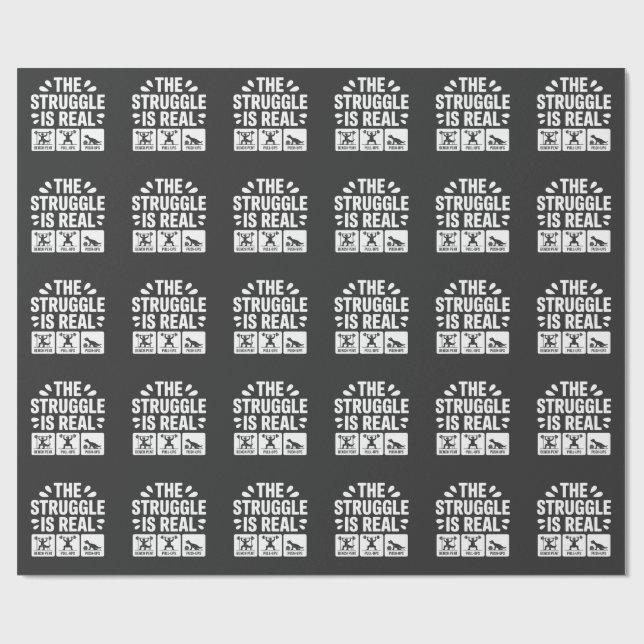 Der Kampf ist ein echtes lustiges T-Rex Gym Workou Geschenkpapier (Flach)