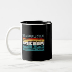Der Kampf ist eine wirklich lustige Dinosaurier-Fi Zweifarbige Tasse