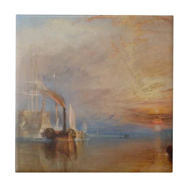 Der Kampf Temeraire Turner Sunset Seascape Fliese (Vorderseite)
