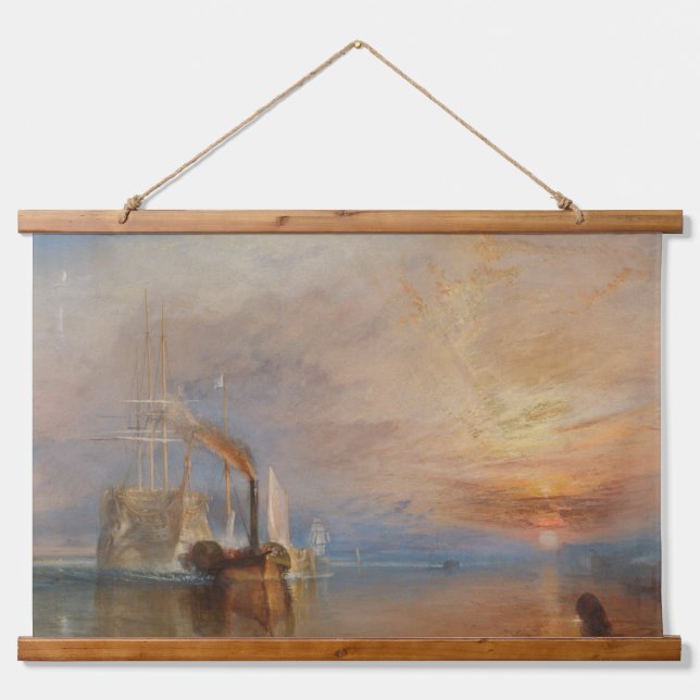 Der Kampf Temeraire Turner Sunset Seascape Wandteppich Mit Holzrahmen (Vorne)
