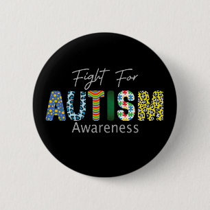 Der Kampf um Autismus - farbenfrohe Gestaltung Button