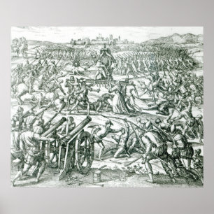Der Kampf von Cajamarca, 1532 Poster