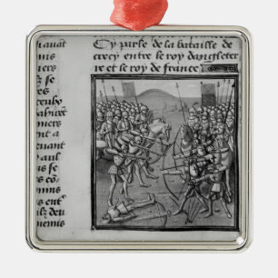 Der Kampf von Crecy im Jahre 1346 Ornament Aus Metall
