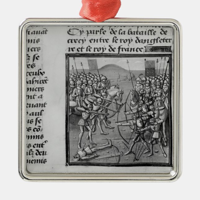 Der Kampf von Crecy im Jahre 1346 Ornament Aus Metall (Vorne)