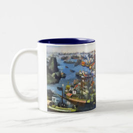 Der Kampf von Lepanto 1571 Zweifarbige Tasse