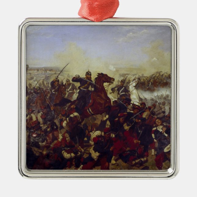 Der Kampf von Mars de la Tour Ornament Aus Metall (Vorne)