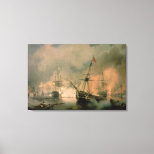 Der Kampf von Navarino 1846 am 20. Oktober 1827 Leinwanddruck
