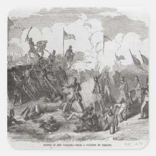 Der Kampf von New Orleans Quadratischer Aufkleber