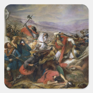 Der Kampf von Poitiers, gewonnen von Charles Quadratischer Aufkleber
