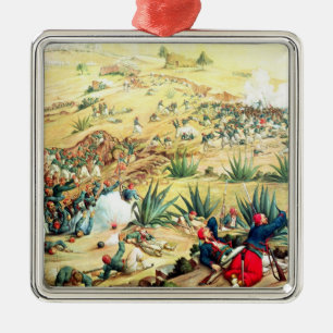 Der Kampf von Puebla, am 5. Mai 1862 Silbernes Ornament
